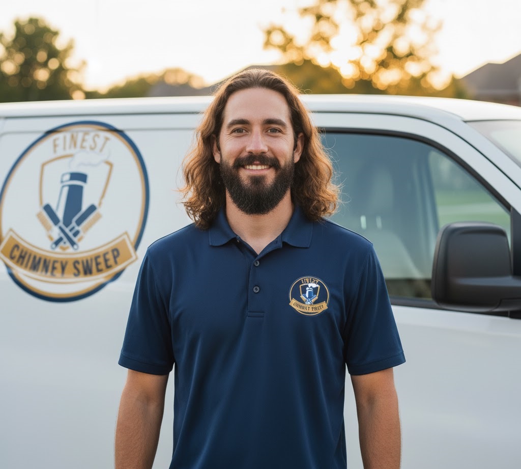 Professional chimney with cap on tiled roof
